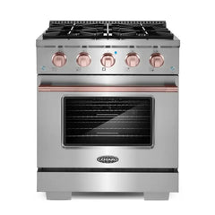 Cosmo 2-Piece Kitchen Package, 30″ Gas Range & Rose Gold Handle and Knob Set for GRP304 - COS-2PKG-171 - The Home Selection