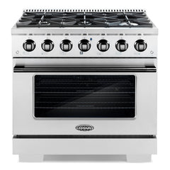 Cosmo 2-Piece Kitchen Package, 36″ Gas Range & Brushed Black Handle and Knob Set for GRP366 - COS-2PKG-174 - The Home Selection