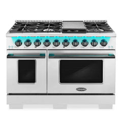 Cosmo 2-Piece Kitchen Package, 48″ Gas Range & Brushed Black Handle and Knob Set for GRP486G - COS-2PKG-175 - The Home Selection