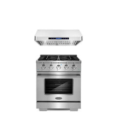 Cosmo 2-Piece Kitchen Package with 30″ Gas Range & 30″ Under Cabinet Range Hood - COS-2PKG-016 - The Home Selection