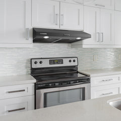 Cosmo 30" Under Cabinet Matte Black Range Hood with Removable Aluminum Mesh Filters - COS-5U30-BK - The Home Selection