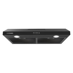 Cosmo 30" Under Cabinet Matte Black Range Hood with Removable Aluminum Mesh Filters - COS-5U30-BK - The Home Selection