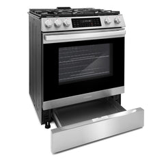 COSMO Professional Style 30 in. Slide-In Freestanding 6.1 cu. ft. Gas Range with 5 Sealed Gas Burners and Self Clean Air Fry Oven in Stainless Steel - COS-GRC305KTD - The Home Selection