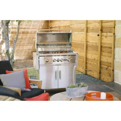 Coyote S-Series 36” Built-In Grill with 3 Infinity Burners™, RapidSear™ Infrared Burner, 875 sq. in. Cooking Area, Interior Grill Lighting, LED Knobs, Wind Guard, Rotisserie, and Smoker Box - C2SL36 - The Home Selection