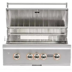 Coyote S-Series 36” Built-In Grill with 3 Infinity Burners™, RapidSear™ Infrared Burner, 875 sq. in. Cooking Area, Interior Grill Lighting, LED Knobs, Wind Guard, Rotisserie, and Smoker Box - C2SL36 - The Home Selection