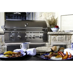 Coyote S-Series 42” Built-In Grill with 3 Infinity Burners™, RapidSear™ Infrared Burner, 875 sq. in. Cooking Area, Interior Lighting, LED Knobs, Wind Guard, Rotisserie, and Smoker Box - C2SL42 - The Home Selection