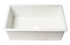 Alfi White 30  x 18  Fireclay Undermount / Drop In Kitchen Sink w Grid - ABF3018UD-W