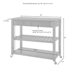 Crosley 43 Inch Granite Top Kitchen Prep Cart - KF30054 - The Home Selection