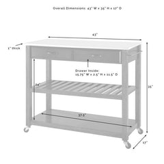 Crosley 43 Inch Granite Top Kitchen Prep Cart - KF30056 - The Home Selection