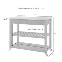 Crosley 43 Inch Wood Top Kitchen Prep Cart - KF30051 - The Home Selection