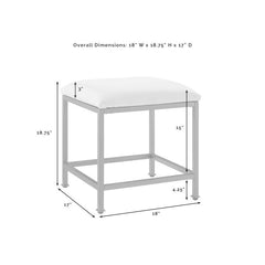 Crosley Aimee 18 Inch Vanity Stool - CF1310-GL - The Home Selection
