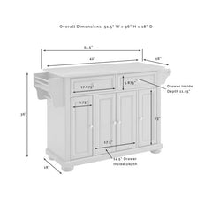 Crosley Alexandria 51.50 Inch Stainless Steel Top Kitchen Island/Cart - KF30202AGY - The Home Selection