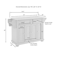 Crosley Alexandria 51.50 Inch Wood Top Kitchen Island/Cart - KF30201AGY - The Home Selection