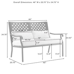 Crosley Alistair 4pc Outdoor Loveseat Patio Furniture Set - KO70285MB-CR - The Home Selection