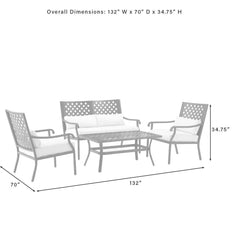 Crosley Alistair 4pc Outdoor Loveseat Patio Furniture Set - KO70285MB-CR - The Home Selection