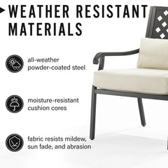 Crosley Alistair 4pc Outdoor Loveseat Patio Furniture Set - KO70285MB-CR - The Home Selection
