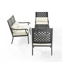 Crosley Alistair 4pc Outdoor Loveseat Patio Furniture Set - KO70285MB-CR - The Home Selection