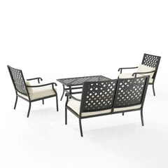 Crosley Alistair 4pc Outdoor Loveseat Patio Furniture Set - KO70285MB-CR - The Home Selection