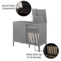 Crosley Asher Record Storage Media Console - CF1140 - The Home Selection