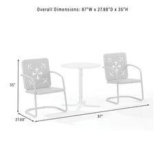 Crosley Azalea 3-piece Retro Outdoor Bistro Set - KO10023 - The Home Selection