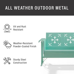 Crosley Azalea Retro Outdoor Sofa Glider - CO1034-AQ - The Home Selection