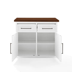 Crosley Bartlett Wood Top Kitchen Island - KF30091WA-WH - The Home Selection