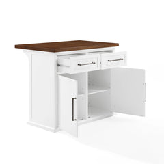 Crosley Bartlett Wood Top Kitchen Island - KF30091WA-WH - The Home Selection