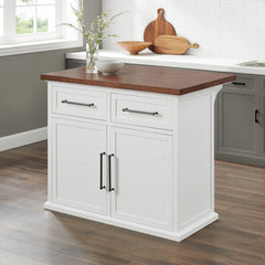 Crosley Bartlett Wood Top Kitchen Island - KF30091WA-WH - The Home Selection