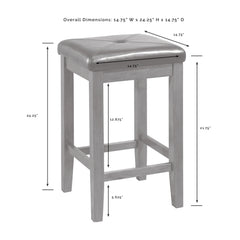 Crosley Bartlett Wood Top Kitchen Island W/uph Square Stools - KF30093WH-BK - The Home Selection