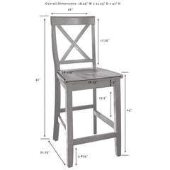 Crosley Bartlett Wood Top Kitchen Island W/x-Back Stools - KF30092WH-BK - The Home Selection