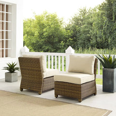 Crosley Bradenton 2pc Armless Wicker Outdoor Chair Set - KO70173WB - The Home Selection