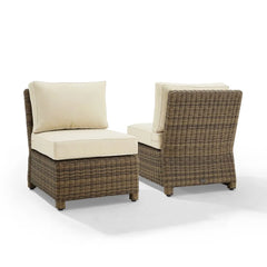 Crosley Bradenton 2pc Armless Wicker Outdoor Chair Set - KO70173WB - The Home Selection