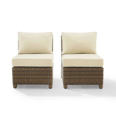 Crosley Bradenton 2pc Armless Wicker Outdoor Chair Set - KO70173WB - The Home Selection