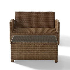 Crosley Bradenton 2pc Outdoor Wicker Conversation Set - KO70025GY-GY - The Home Selection