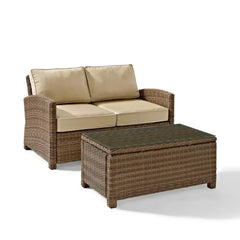 Crosley Bradenton 2pc Outdoor Wicker Conversation Set - KO70025GY-GY - The Home Selection