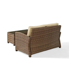 Crosley Bradenton 2pc Outdoor Wicker Conversation Set - KO70025GY-GY - The Home Selection