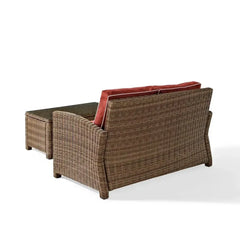 Crosley Bradenton 2pc Outdoor Wicker Conversation Set - KO70025GY-GY - The Home Selection