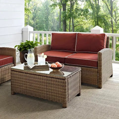 Crosley Bradenton 2pc Outdoor Wicker Conversation Set - KO70025GY-GY - The Home Selection