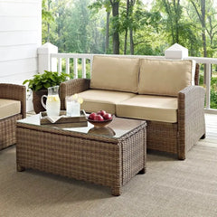 Crosley Bradenton 2pc Outdoor Wicker Conversation Set - KO70025GY-GY - The Home Selection