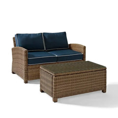 Crosley Bradenton 2pc Outdoor Wicker Conversation Set - KO70025GY-GY - The Home Selection