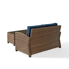 Crosley Bradenton 2pc Outdoor Wicker Conversation Set - KO70025GY-GY - The Home Selection