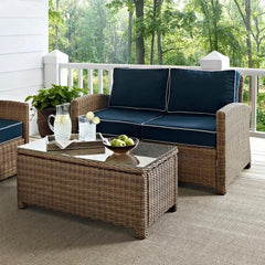 Crosley Bradenton 2pc Outdoor Wicker Conversation Set - KO70025GY-GY - The Home Selection