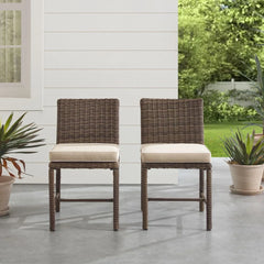Crosley Bradenton 2pc Wicker Outdoor Dining Chair Set - KO70421WB - The Home Selection