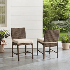 Crosley Bradenton 2pc Wicker Outdoor Dining Chair Set - KO70421WB - The Home Selection
