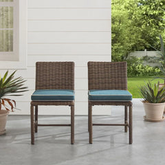 Crosley Bradenton 2pc Wicker Outdoor Dining Chair Set - KO70421WB - The Home Selection