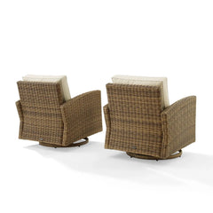 Crosley Bradenton 2pc Wicker Swivel Rocker Outdoor Chair Set - KO70423WB - The Home Selection