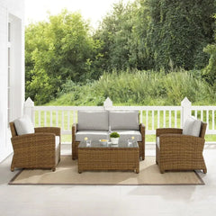 Crosley Bradenton 4pc Outdoor Wicker Conversation Set - KO70024 - The Home Selection