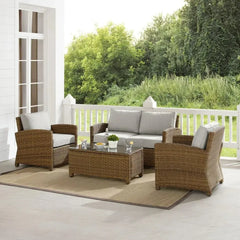 Crosley Bradenton 4pc Outdoor Wicker Conversation Set - KO70024 - The Home Selection