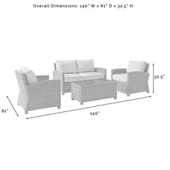 Crosley Bradenton 4pc Outdoor Wicker Conversation Set - KO70024 - The Home Selection