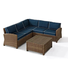 Crosley Bradenton 4Pc Wicker Outdoor Sectional Patio Furniture Set - KO70019WB - The Home Selection